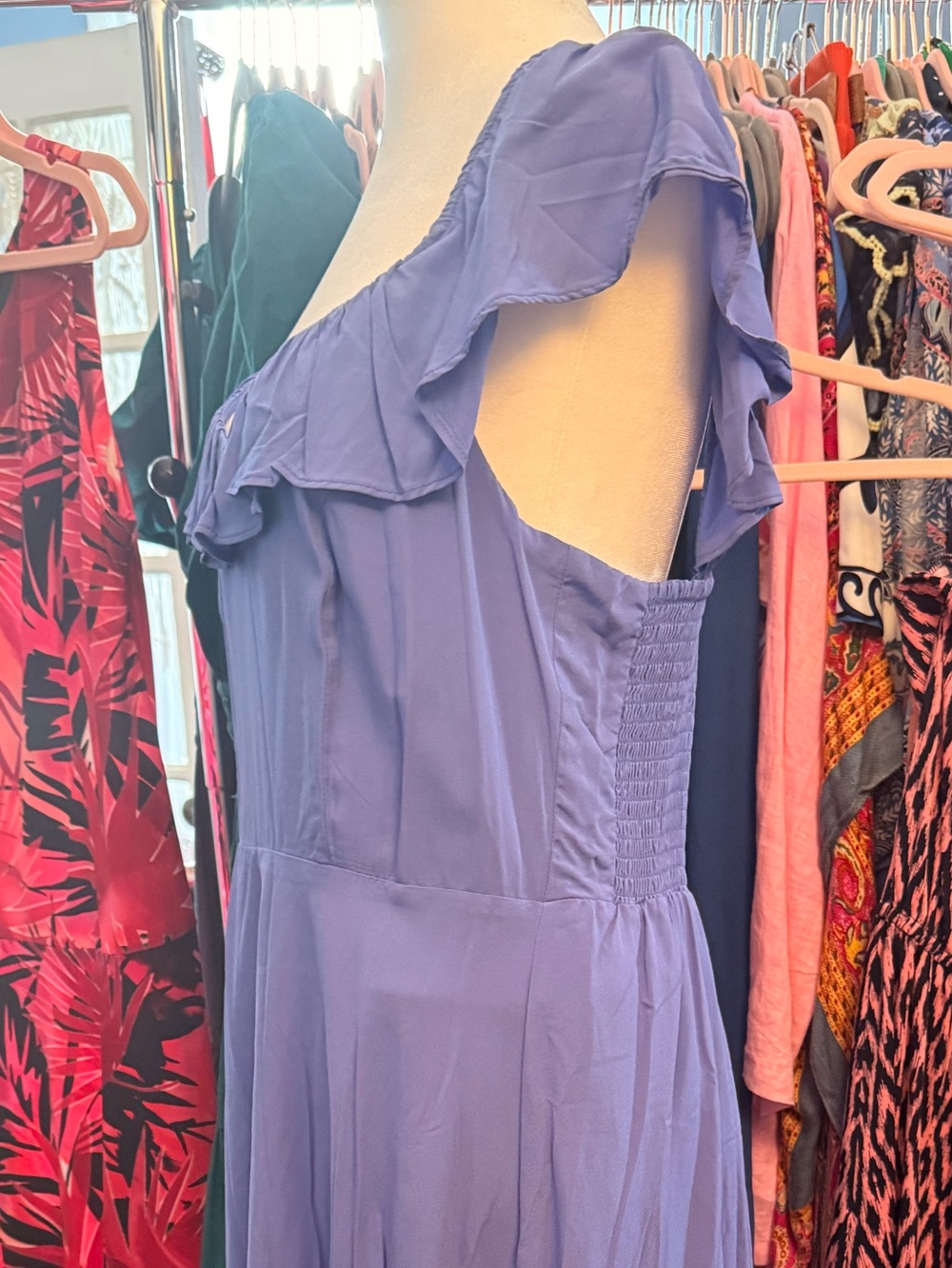 Old Navy Lavender Ruffle-Trim Midi Dress - Picture 4 of 4